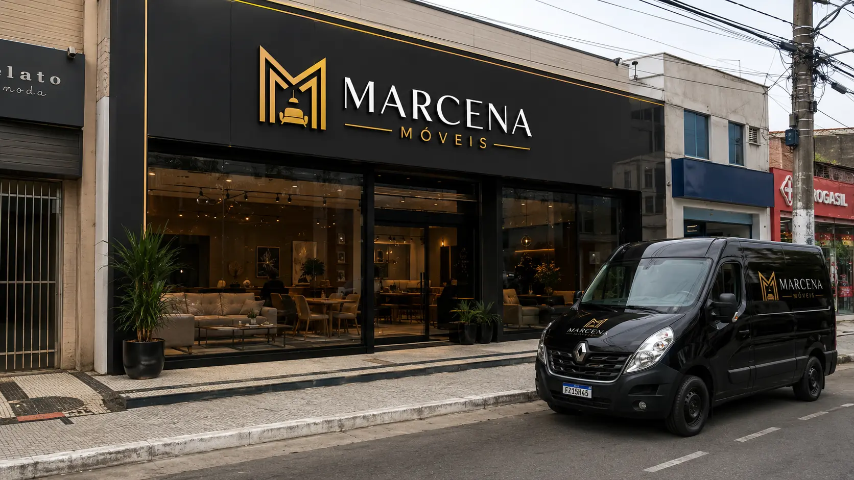 Van de entregas Marcena Móveis